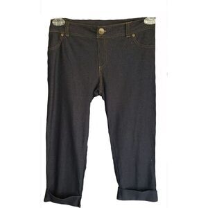 Bobbie Brooks Womens Capri Pants Size L Denim Super Stretch Fit Urban Baggy Hip
